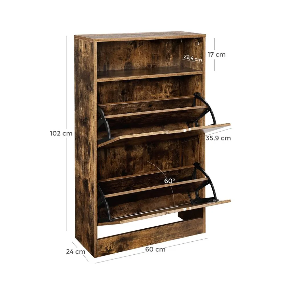 Discount SONGMICS Meuble chaussures rustique