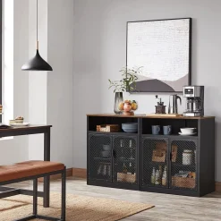 Sale SONGMICS Meuble cuisine grillagé Noir