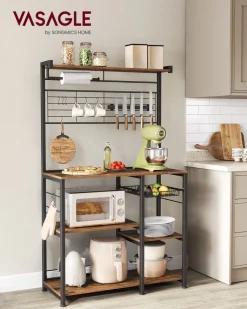 Cheap SONGMICS Meuble de rangement 12 crochets marron rustique et noir