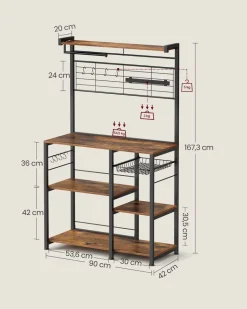 Cheap SONGMICS Meuble de rangement 12 crochets marron rustique et noir
