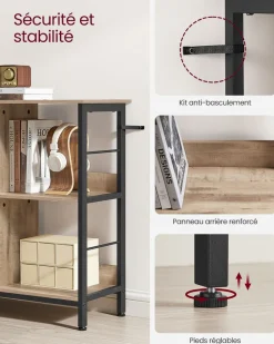 Online SONGMICS Meuble de rangement 2 niveaux 6 cubes marron camel