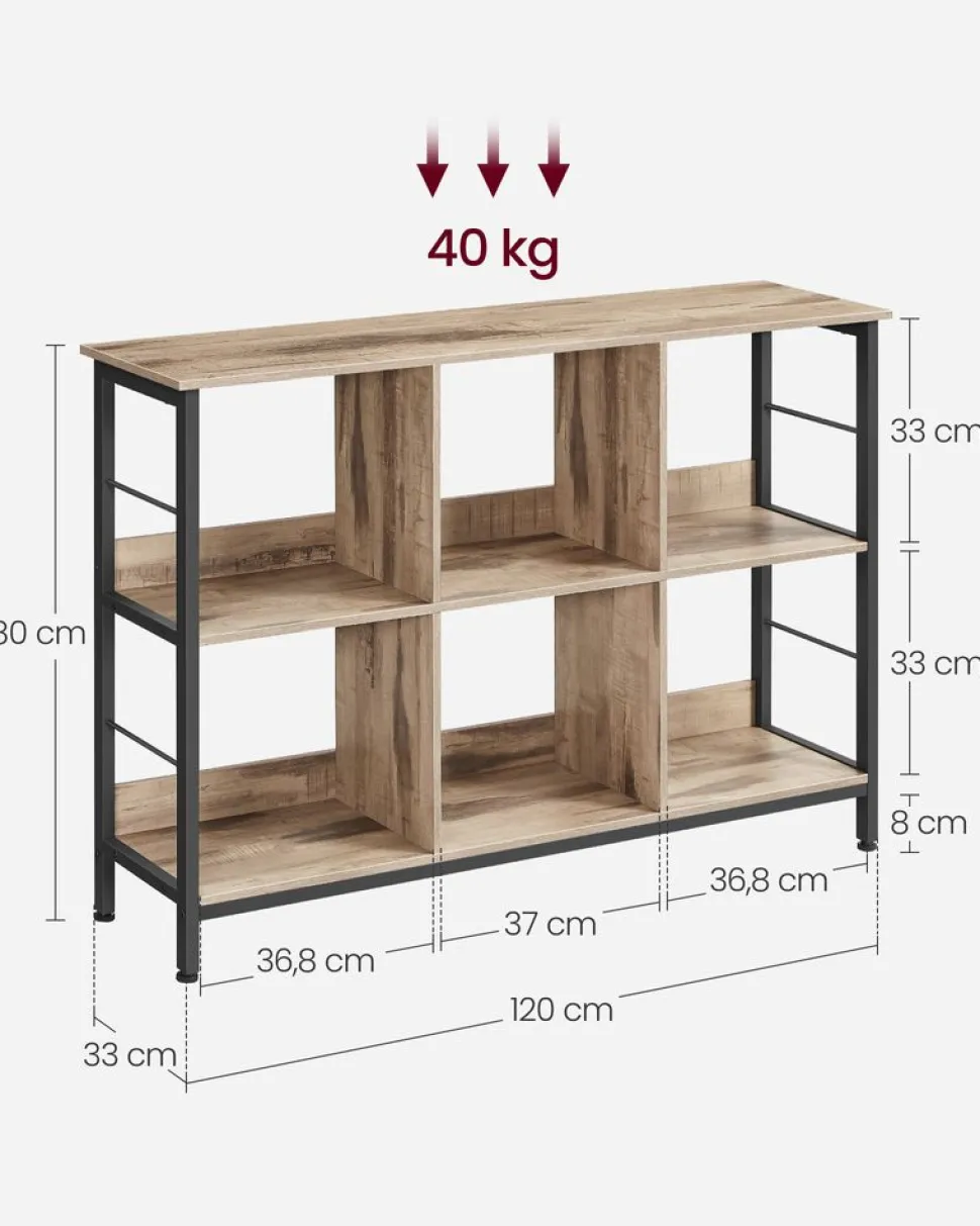 Online SONGMICS Meuble de rangement 2 niveaux 6 cubes marron camel