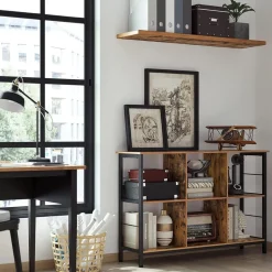 Online SONGMICS Meuble de rangement 2 niveaux 6 cubes marron camel