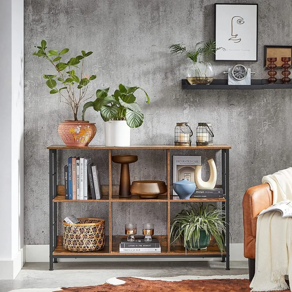 Online SONGMICS Meuble de rangement 2 niveaux 6 cubes marron camel