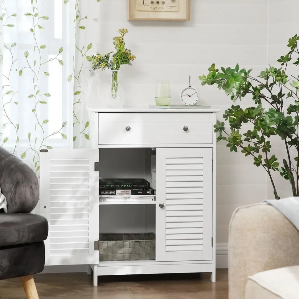 Store SONGMICS Meuble de rangement mat Blanc