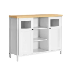 Clearance SONGMICS Meuble de rangement boisé Blanc