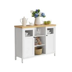 Clearance SONGMICS Meuble de rangement boisé Blanc