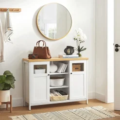 Clearance SONGMICS Meuble de rangement boisé Blanc