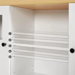 Clearance SONGMICS Meuble de rangement boisé Blanc