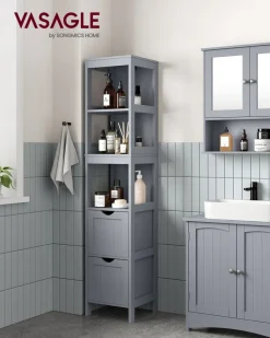 Outlet SONGMICS Meuble de rangement fin Blanc