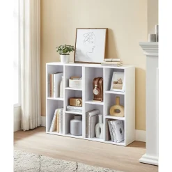 New SONGMICS Meuble de rangement haut Blanc