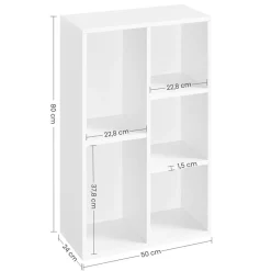 New SONGMICS Meuble de rangement haut Blanc
