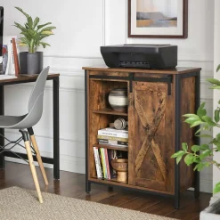 Discount SONGMICS Meuble de rangement industriel Brun Vintage Noir