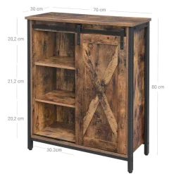 Discount SONGMICS Meuble de rangement industriel Brun Vintage Noir