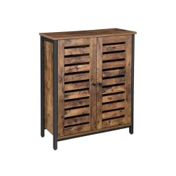 New SONGMICS Meuble de rangement industriel Marron + Noir