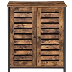 New SONGMICS Meuble de rangement industriel Marron + Noir