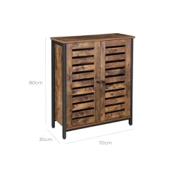 New SONGMICS Meuble de rangement industriel Marron + Noir