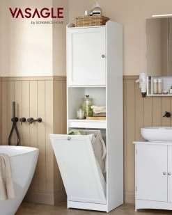 Cheap SONGMICS Meuble de salle de bain 40 x 40 x 80,2 cm Blanc Nuage