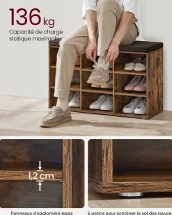 Shop SONGMICS Meuble d’Entrée avec Siège