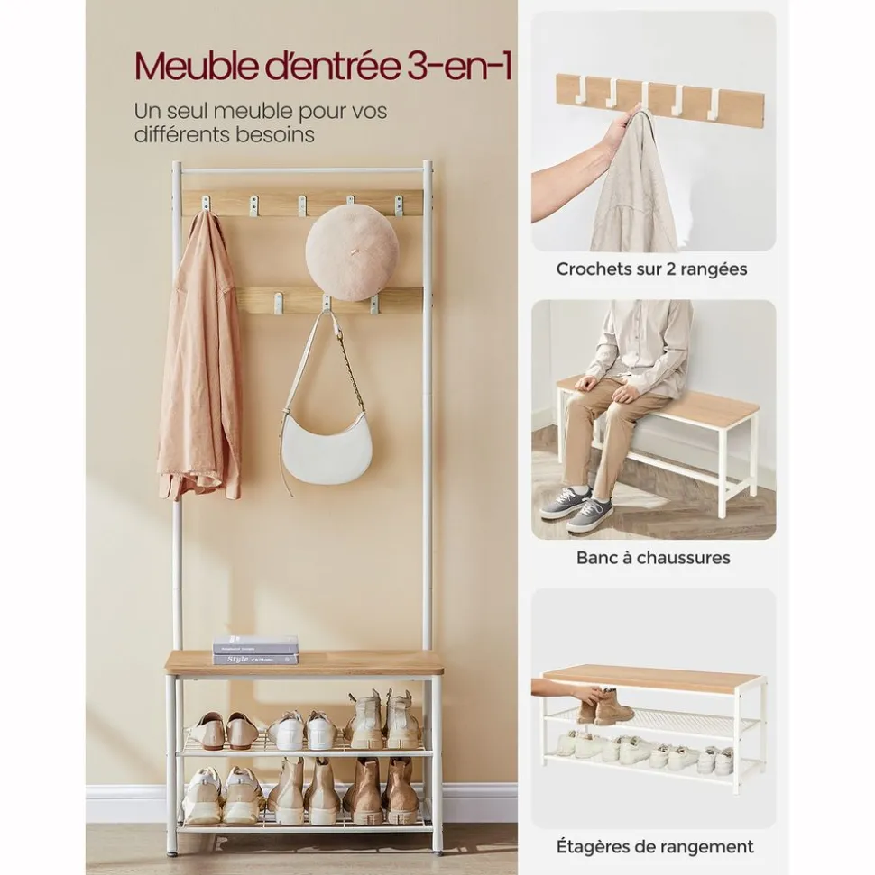 Discount SONGMICS Meuble d'entrée boisé