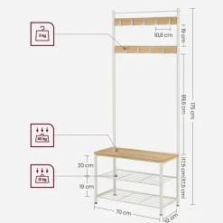 Discount SONGMICS Meuble d'entrée boisé