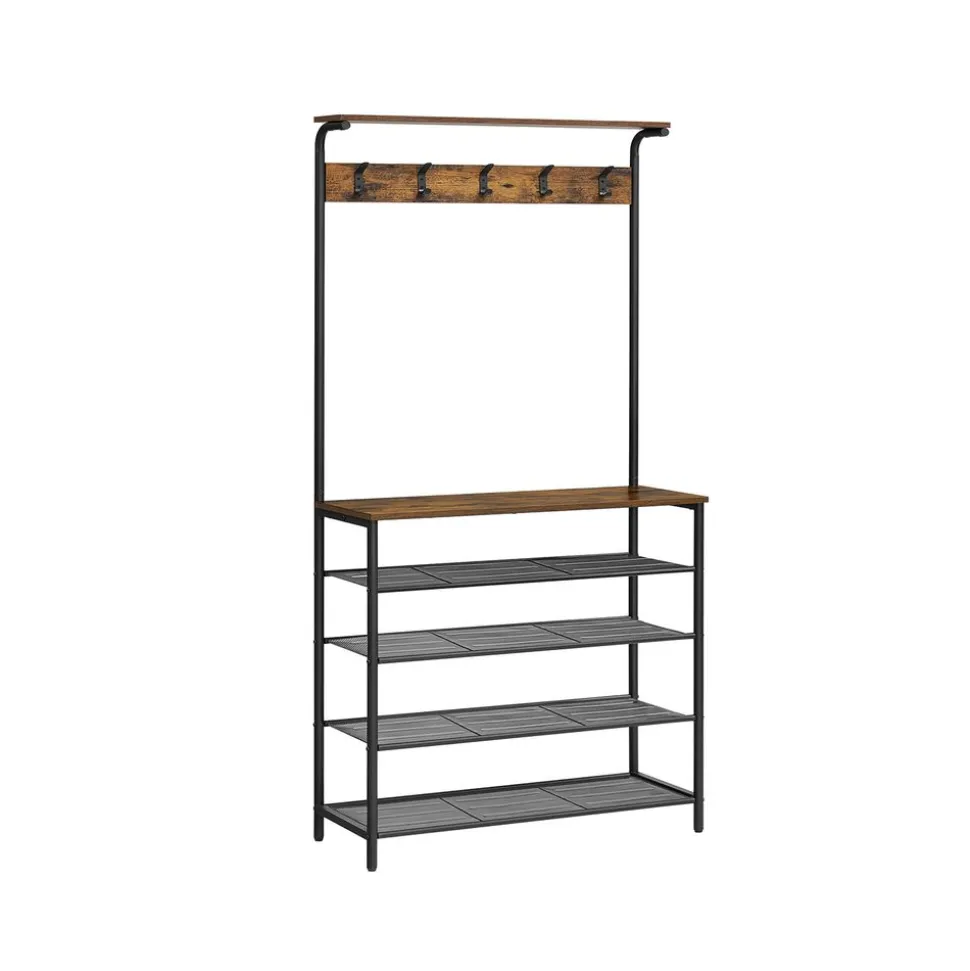 Clearance SONGMICS Meuble d'entrée industriel Brun Vintage Noir