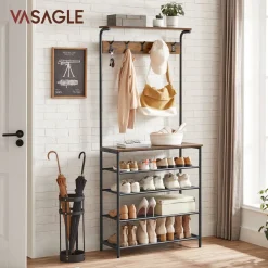 Clearance SONGMICS Meuble d'entrée industriel Brun Vintage Noir