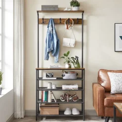 Clearance SONGMICS Meuble d'entrée industriel Brun Vintage Noir