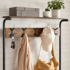 Clearance SONGMICS Meuble d'entrée industriel Brun Vintage Noir