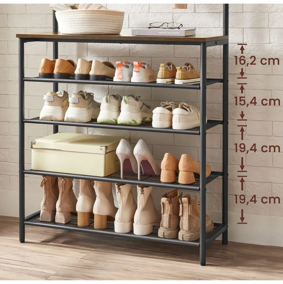 Clearance SONGMICS Meuble d'entrée industriel Brun Vintage Noir