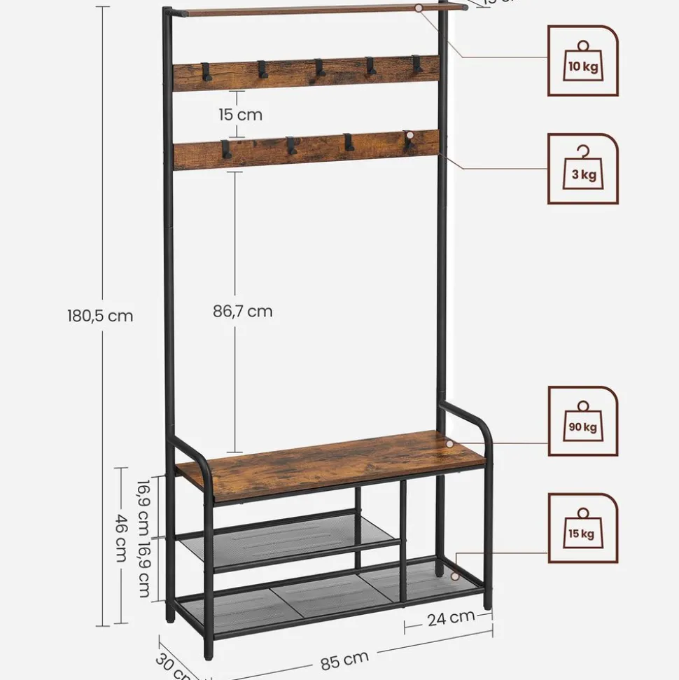 New SONGMICS Meuble d'entrée industriel
