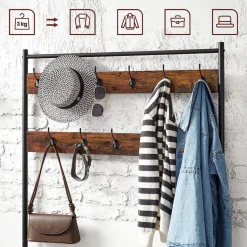 Outlet SONGMICS Meuble d'entrée industriel Brun Vintage Noir