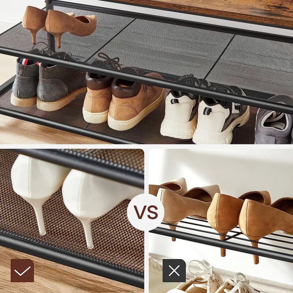 Outlet SONGMICS Meuble d'entrée industriel Brun Vintage Noir