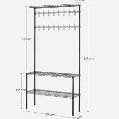Outlet SONGMICS Meuble d'entrée métal Noir
