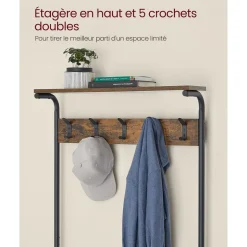 Online SONGMICS Meuble d'entrée rustique Brun Vintage Noir