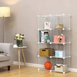 Best Sale SONGMICS Meuble grille 9 casiers blanc