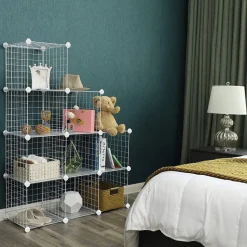 Best Sale SONGMICS Meuble grille 9 casiers blanc