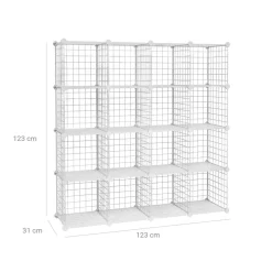 Online SONGMICS Meuble grille 16 casiers blanc