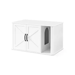 Fashion SONGMICS Meuble litière pour chat 85 x 48,5 x 50 cm blanc nuage