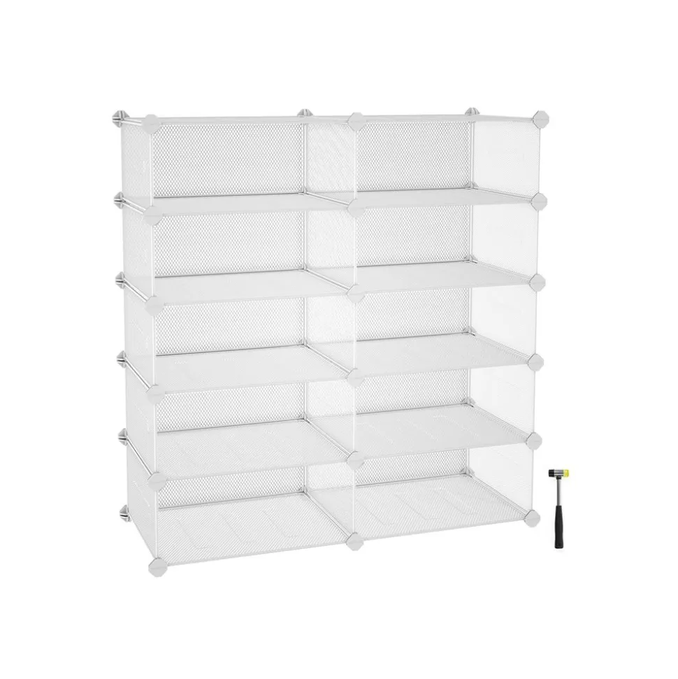 Best SONGMICS Meuble maille 10 casiers blanc