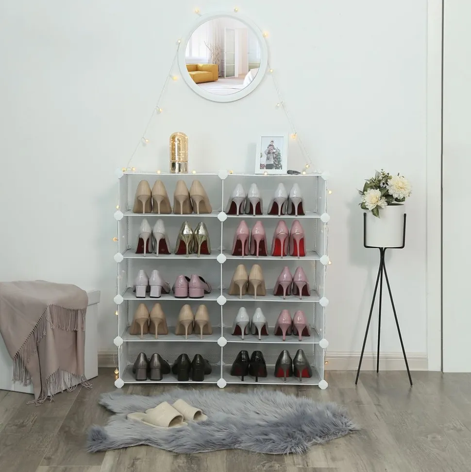 Best SONGMICS Meuble maille 10 casiers blanc