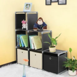 Cheap SONGMICS Meuble modulable 6 casiers noir