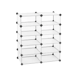 Online SONGMICS Meuble modulable 10 casiers Blanc semi-transparent