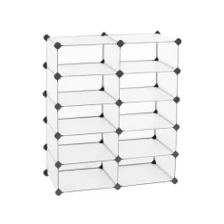 Online SONGMICS Meuble modulable 10 casiers Blanc semi-transparent