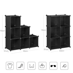 Discount SONGMICS Meuble modulable 6 cubes