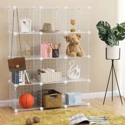 Hot SONGMICS Meuble modulable grille 12 cubes