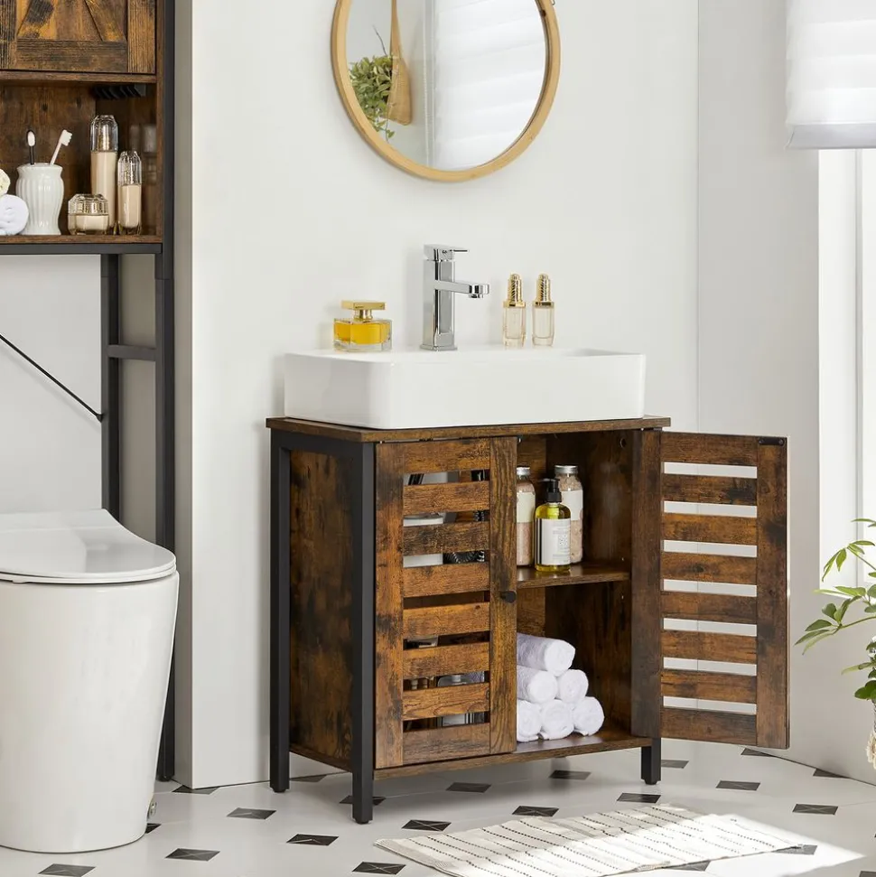 Discount SONGMICS Meuble mural avec étagère réglable et porte à persienne 40 x 16 x 60 cm blanc