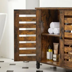 Discount SONGMICS Meuble mural avec étagère réglable et porte à persienne 40 x 16 x 60 cm blanc