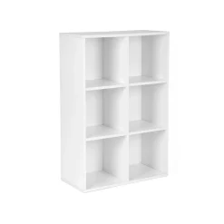 Discount SONGMICS Meuble rangement 6 casiers blanc