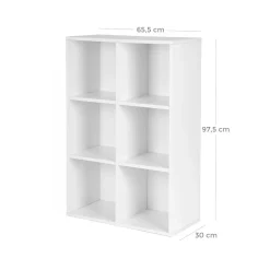Discount SONGMICS Meuble rangement 6 casiers blanc